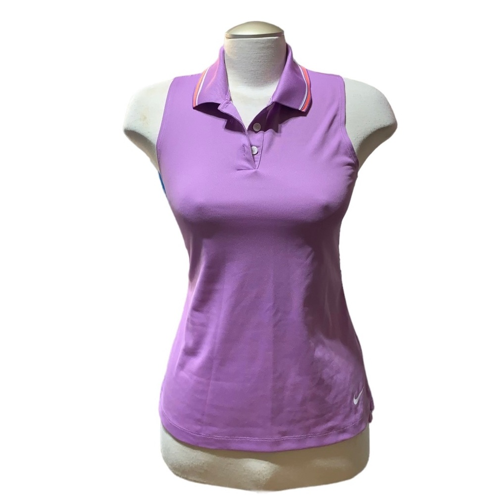 NWOT Nike Dri Fit Light Lavender Standard Fit Sleeveless Golf Polo Shirt XS